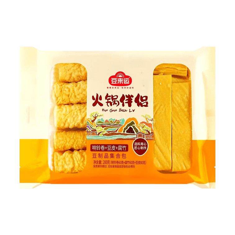 Hot Pot Assortment,7.05 oz (Bean Curd Roll,Dried Tofu Skin,and Yuba)