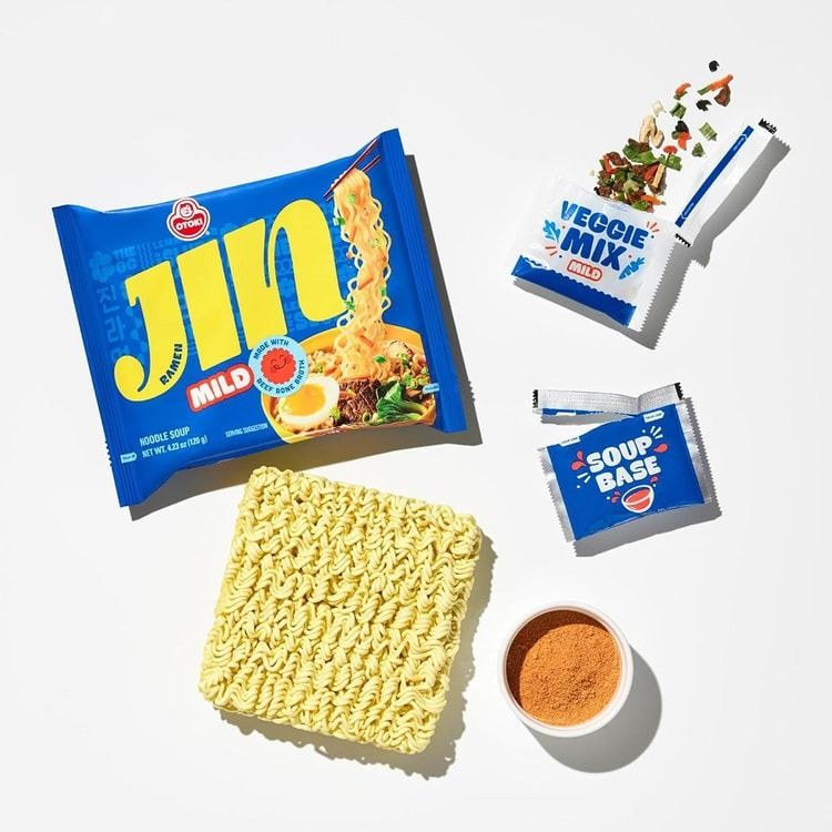 Jin Ramen Korean Style Instant Noodles,Mild Flavor,4.23 oz