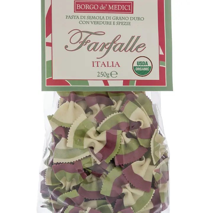Organic Italian Flag Bow Tie Pasta