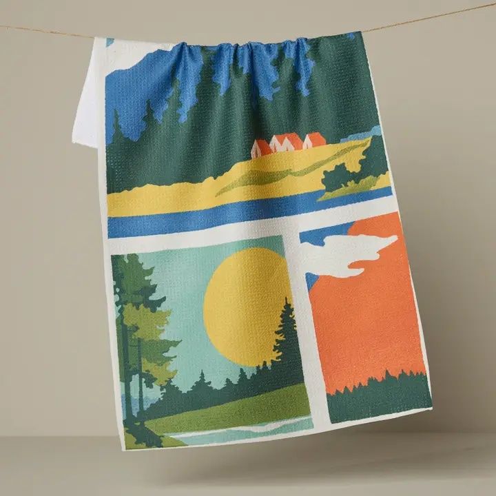 Happy Hiking Tea Towel