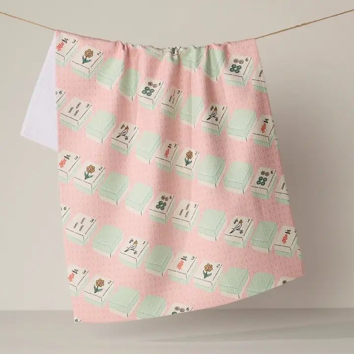 Tile Parade Tea Towel - Mahjong