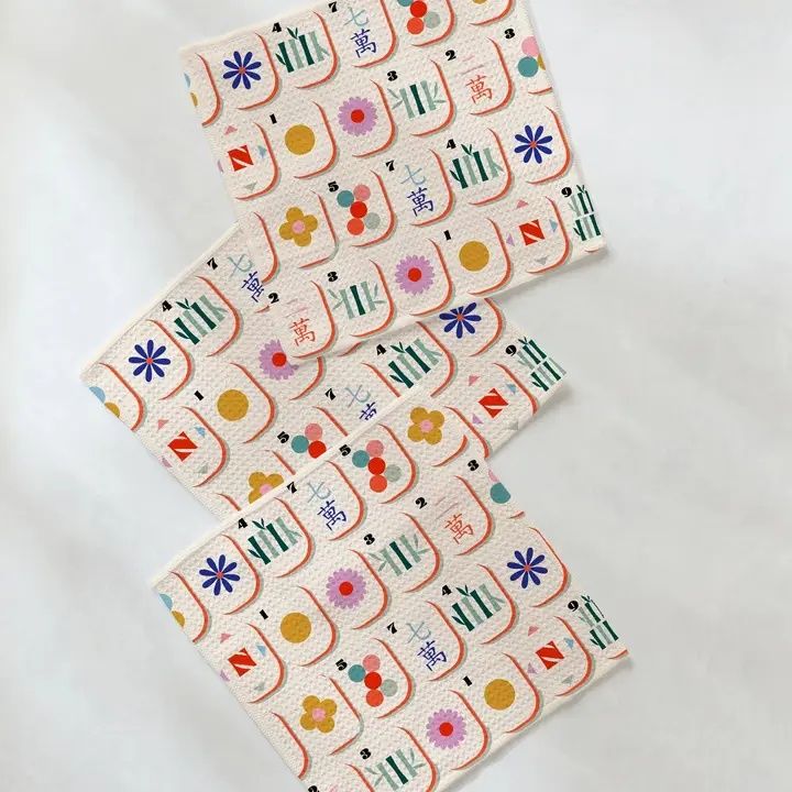 Tile Toss Dishcloth Set - Mahjong