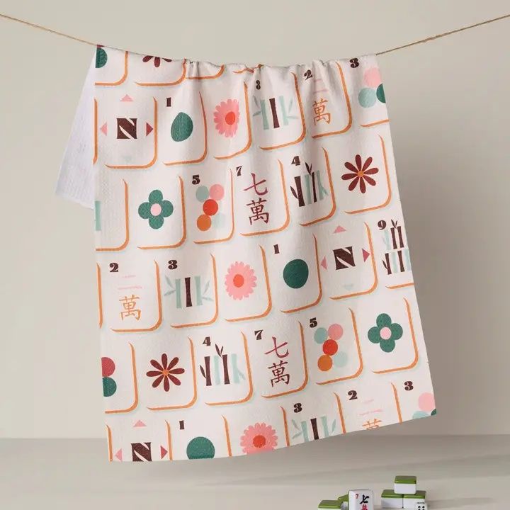 Cypress Tile Toss Tea Towel - Mahjong