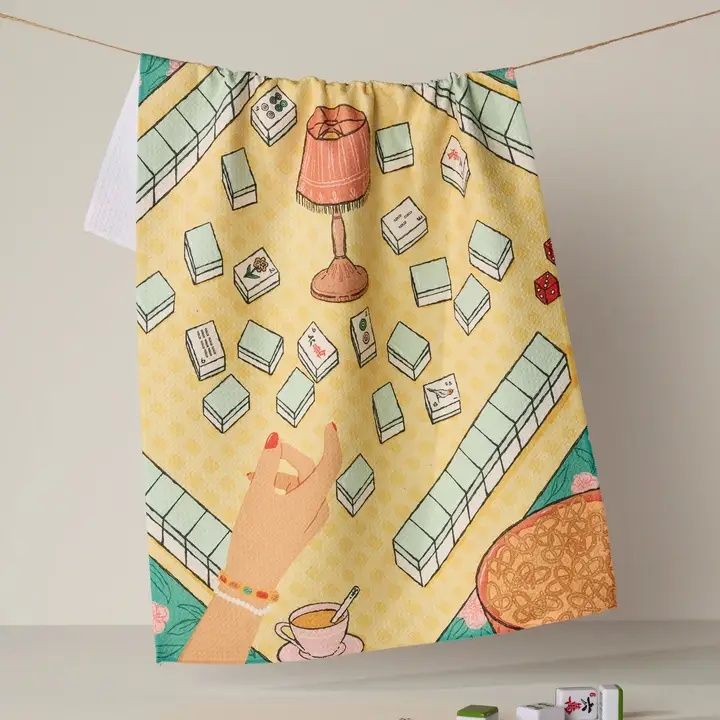 Lucky Hand Tea Towel - Mahjong