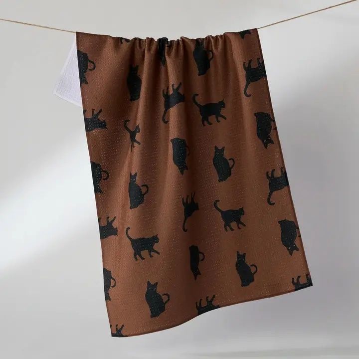 Witch's Cat Tea Towel - Halloween 2026