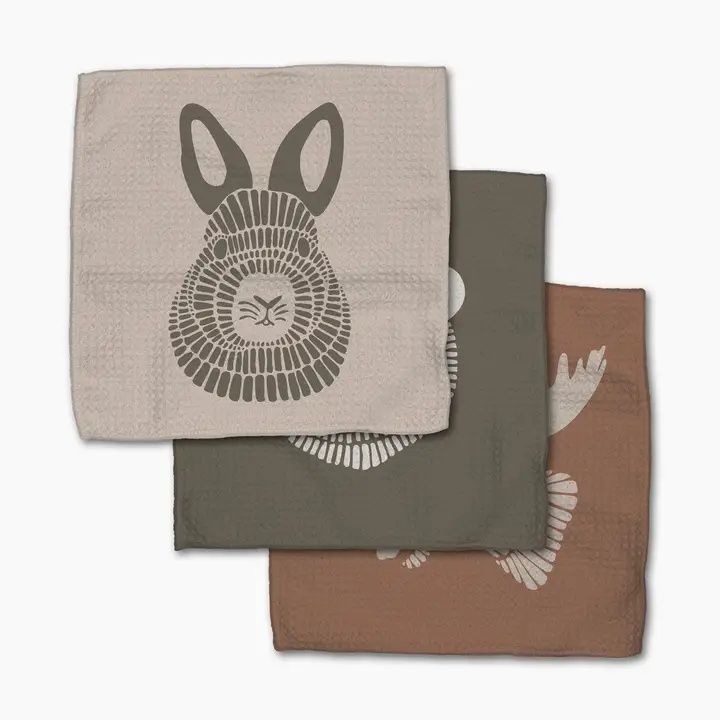 Forest Animals Dishcloth Set
