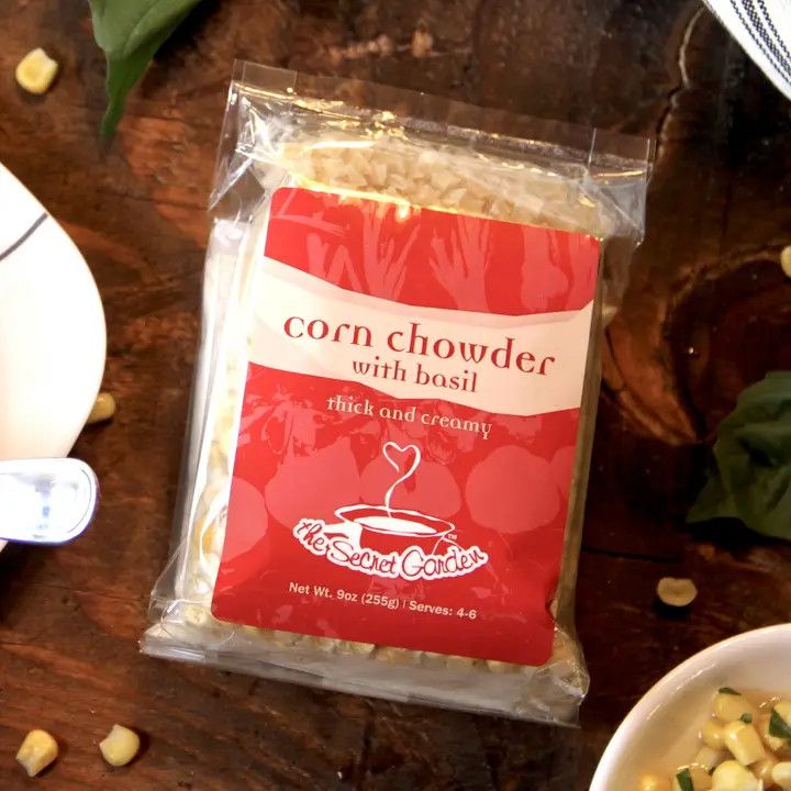 Corn Chowder with basil