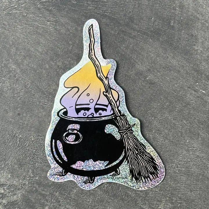 Vinyl Sticker, Cauldron — Weatherproof Halloween Decal