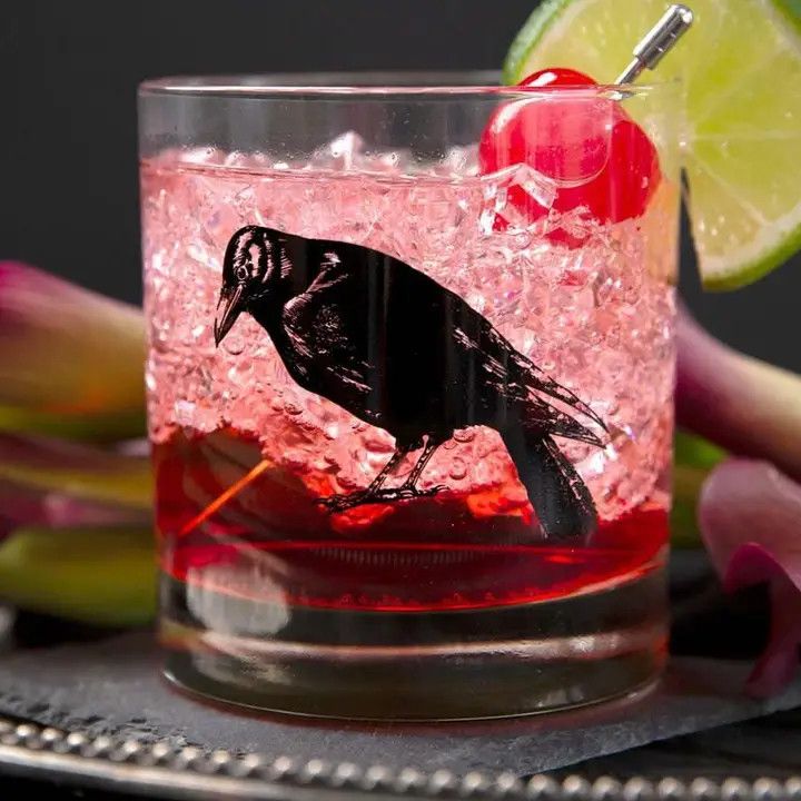 Crow Rocks Glass - 11oz Whiskey Glass - 100% Lead Free
