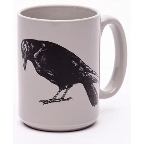 Crow Ceramic Coffee Mug with Whimsical Design - 15 oz Mug - Dishwasher &amp; Microwave Safe