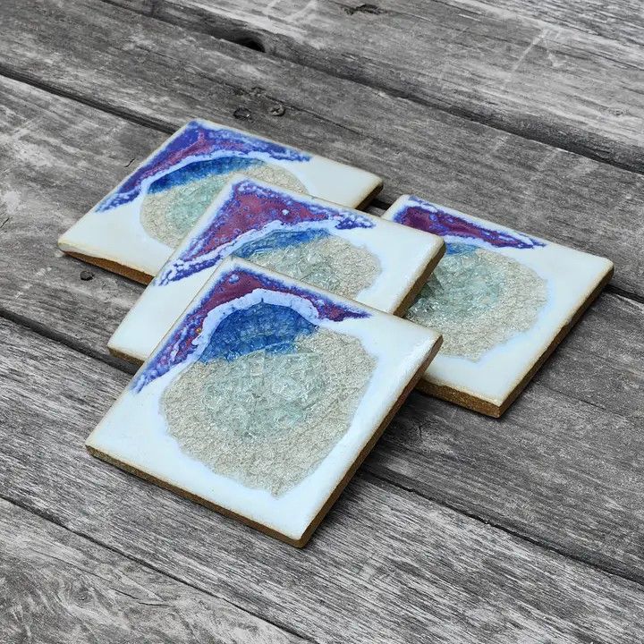 Square Coaster - Purple Rose - Individual Coaster