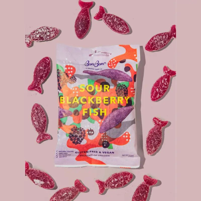 Sour Blackberry Fish - Swedish Candy 5.2oz (150g)