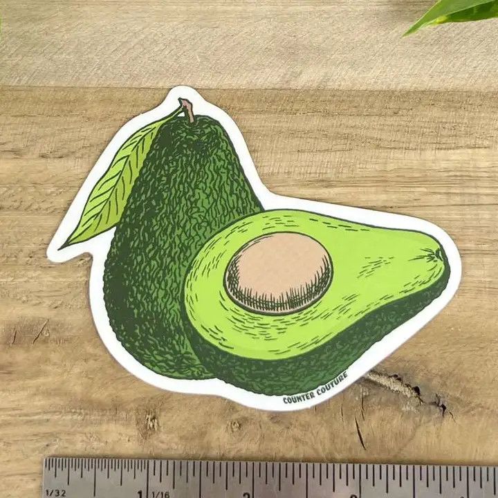 Vinyl Sticker, Avocado — Weatherproof Die-Cut Decal