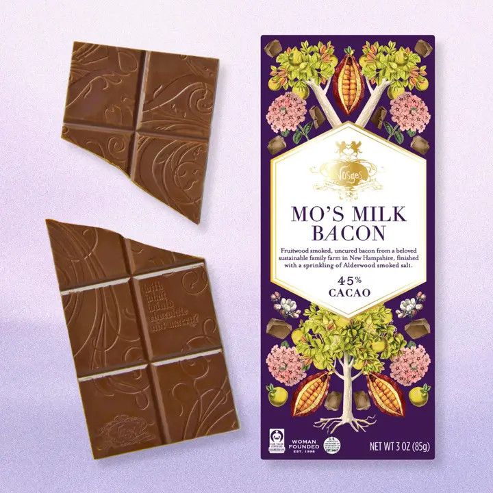 Mo's Milk Chocolate Smoked Bacon &amp; Salt Bar: 45% Cacao