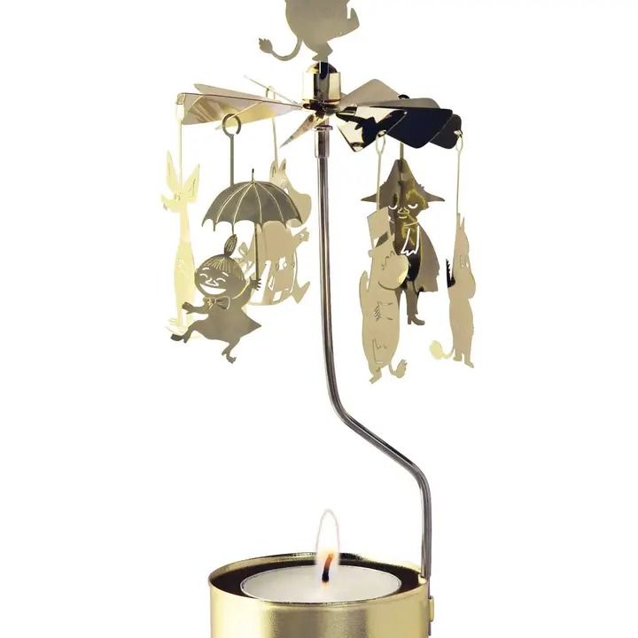 Gold Moomin Family Rotary Candleholder