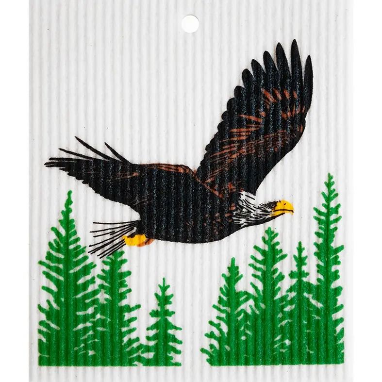 Eagle Soaring Swedish Wash Towel by Harry W. Smith