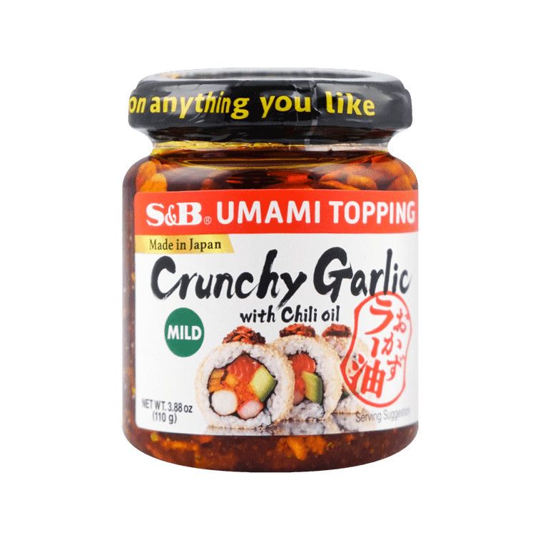 Umami Topping Crunchy Garlic with Chili Oil, Mild Flavor, 3.88 oz