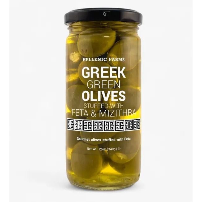 Hellenic Farms Greek Green Olives Stuffed w/ Feta &amp; Mizithra Cheese