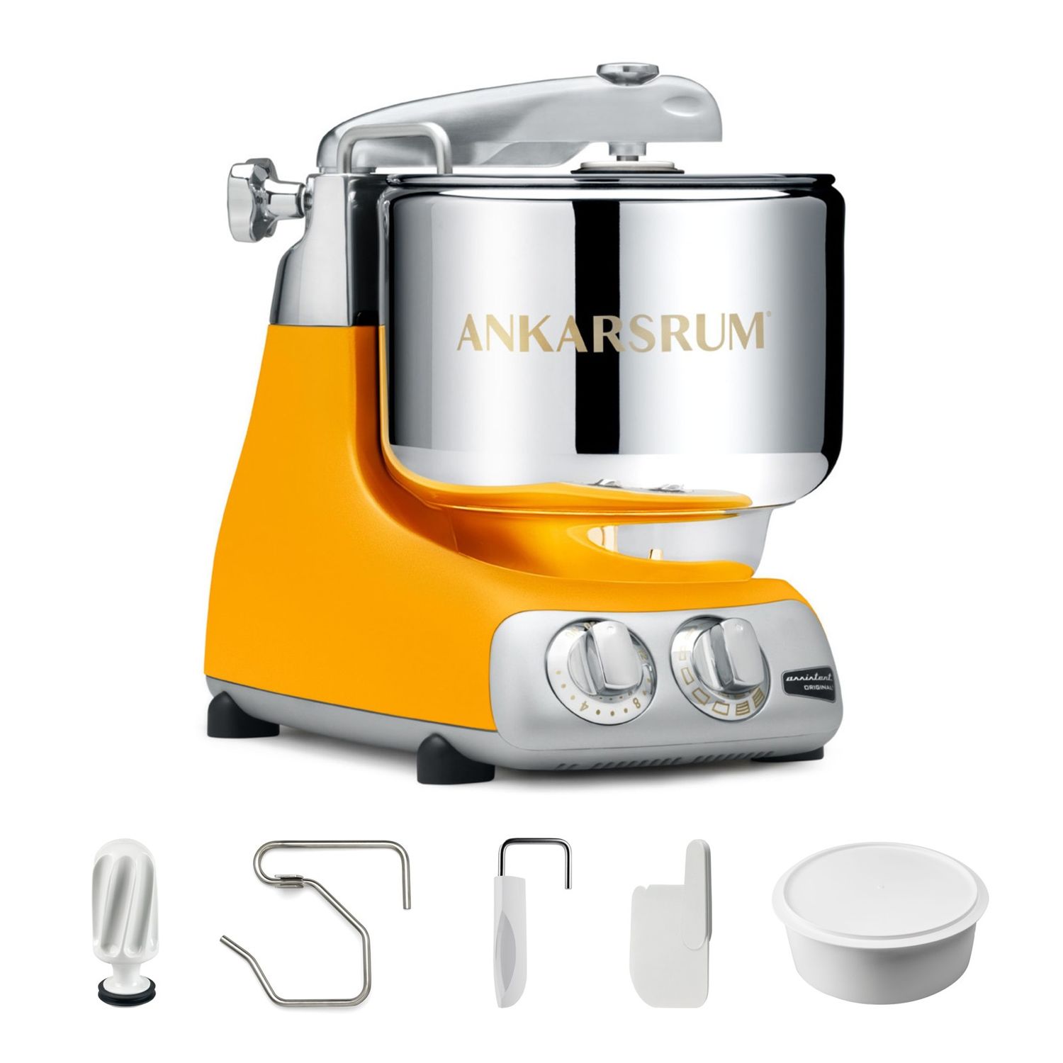 Ankarsrum Assistent® Original Stand Mixer, 7 Qt. Essential Package - Sunbeam Yellow Matte