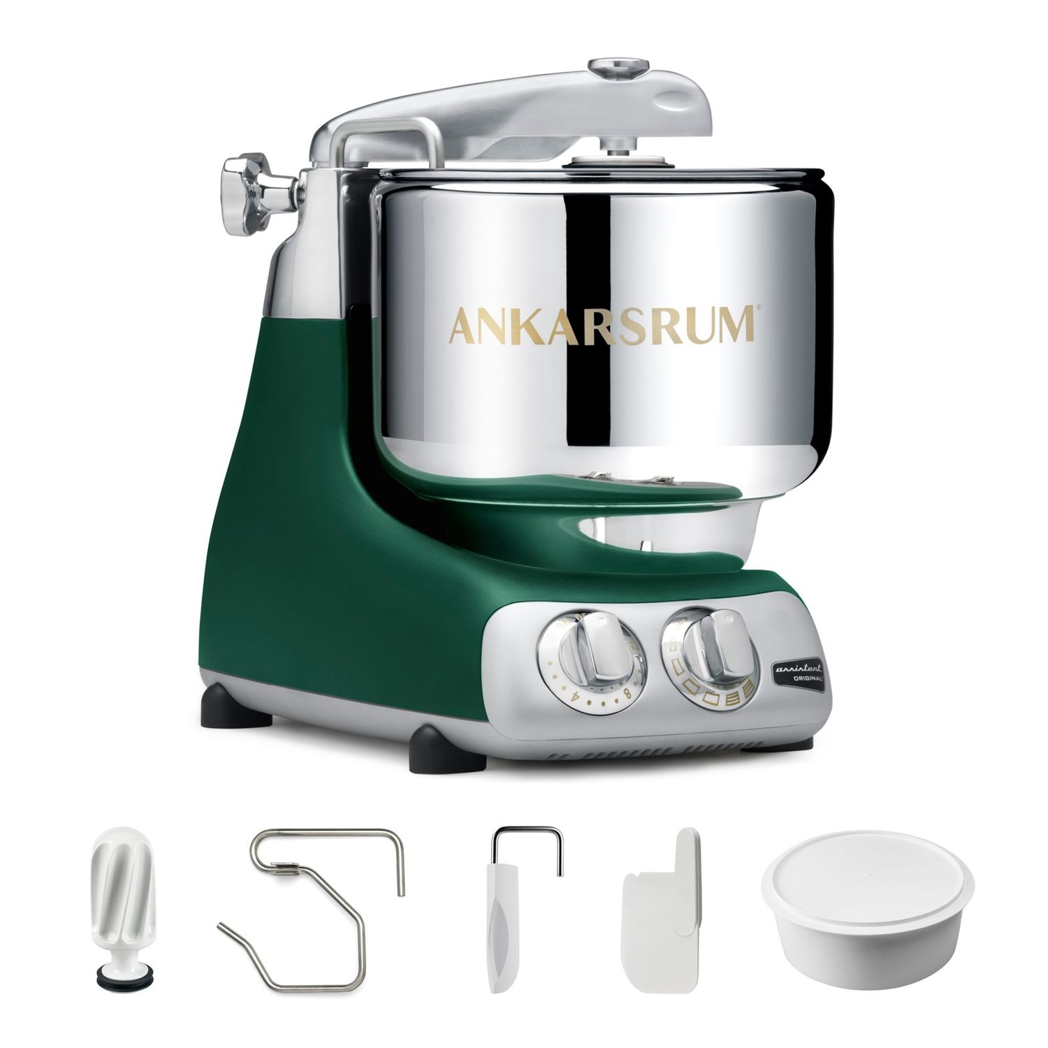 Ankarsrum Assistent® Original Stand Mixer, 7 Qt. Essential Package - Forest Green Matte