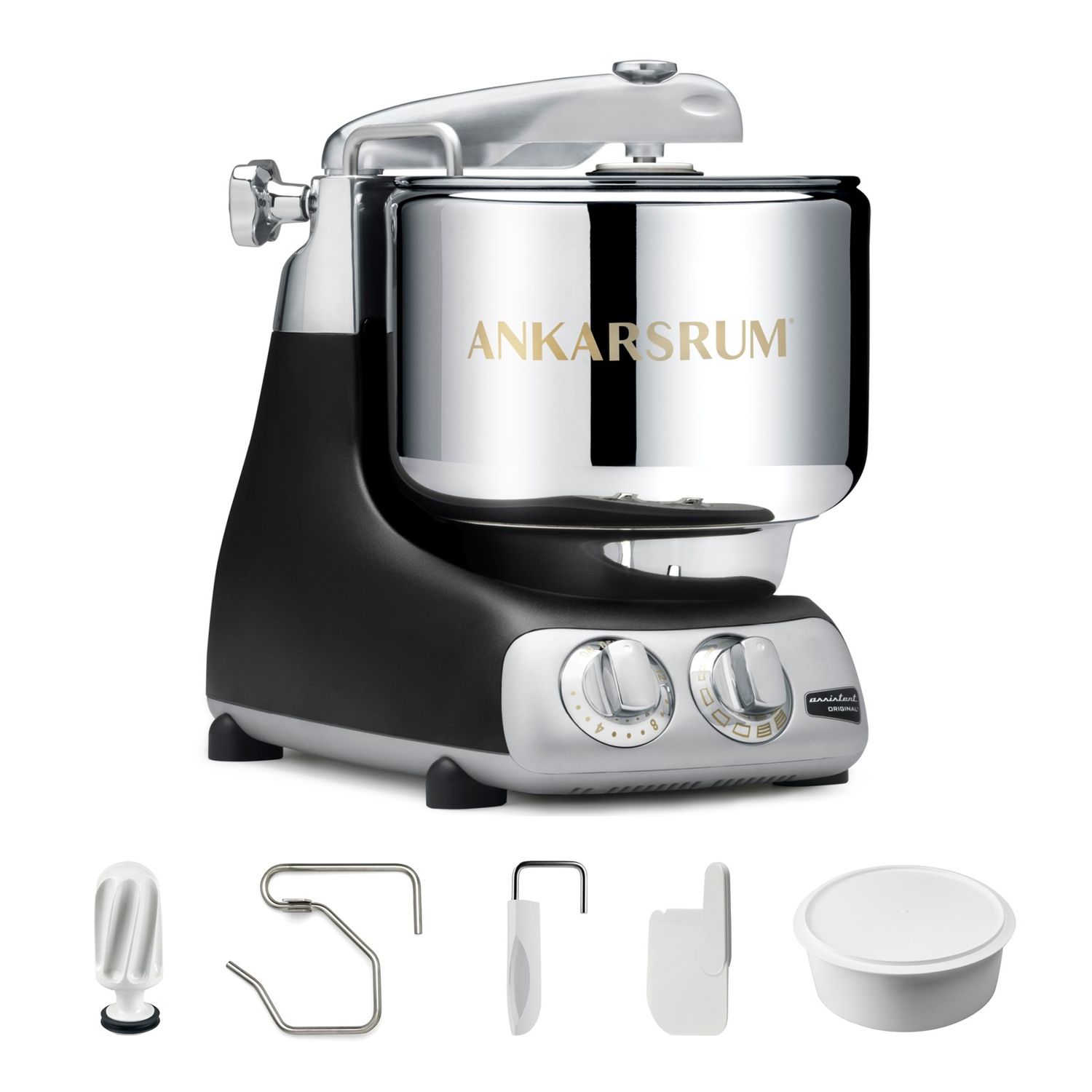 Ankarsrum Assistent® Original Stand Mixer, 7 Qt. Essential Package - Black Matte