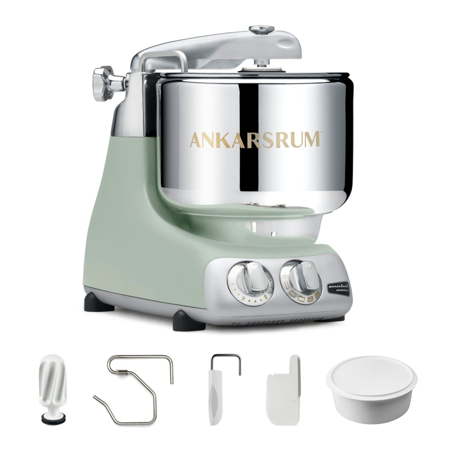 Ankarsrum Assistent® Original Stand Mixer, 7 Qt. Essential Package - Nordic Sage Matte
