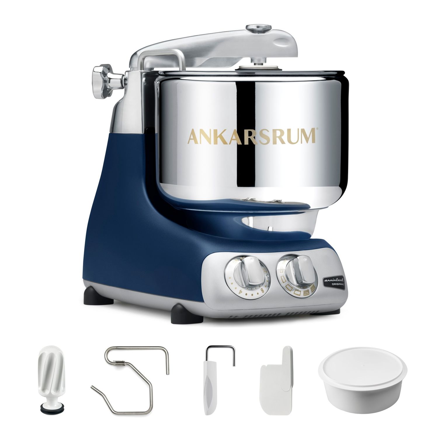 Ankarsrum Assistent® Original Stand Mixer, 7 Qt. Essential Package - Royal Blue Matte