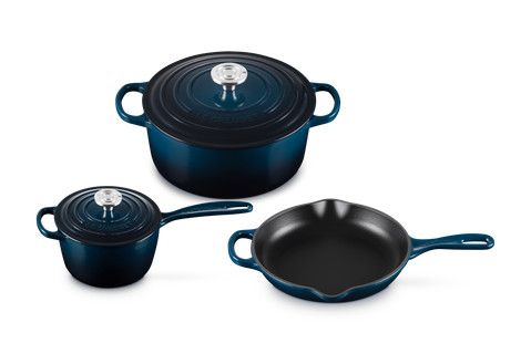 6 Piece Signature Set - Nuit (5.5 qt. Sig. RDO, 1.75 qt. Sig. Saucepan, 9" Sig. Skillet) | Le Creuset