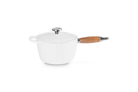 Signature Saucepan with Wood Handle - White 2.25 qt. | Le Creuset