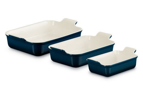 Heritage Set of 3 Rectangular Dishes - Nuit 1.1 qt., 2.5 qt. &amp; 4 qt. | Le Creuset