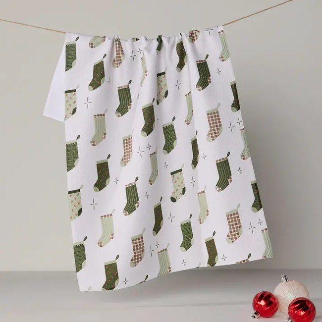 Stocking Medley Tea Towel - Holiday 2026