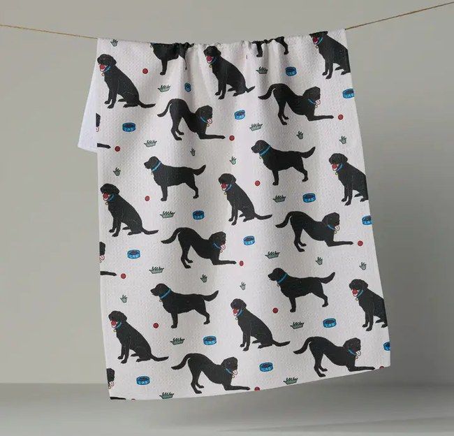 Lab Pals Tea Towel - black-lab