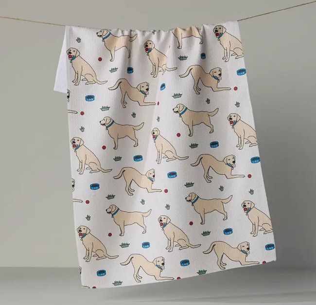 Lab Pals Tea Towel - yellow-lab