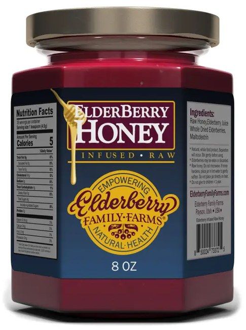 Elderberry Infused Raw Honey