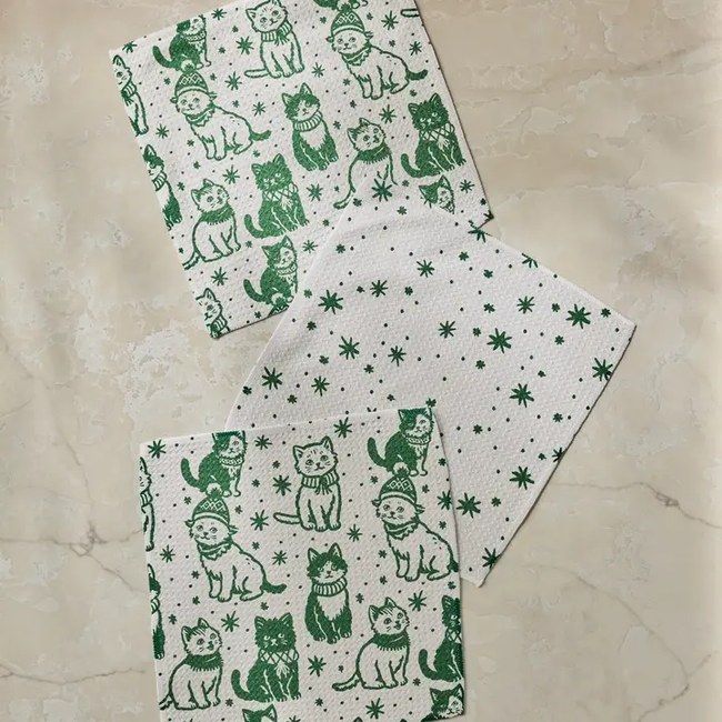 Cozy Kittens Dishcloth Set - Holiday 2026