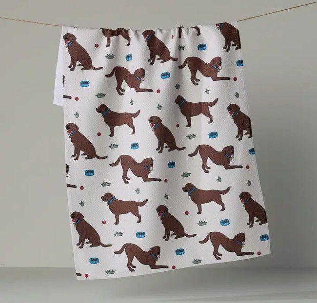 Lab Pals Tea Towel - chocolate-lab