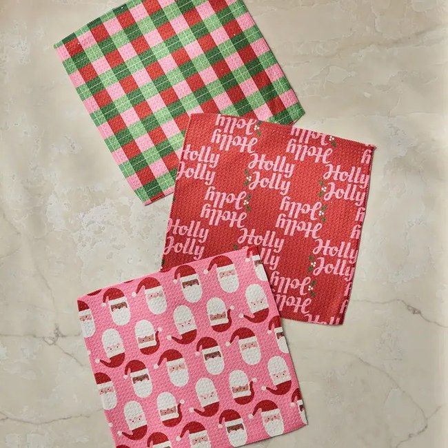 Holly Jolly Santa Dishcloth Set - Holiday 2026