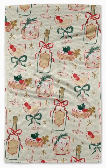 Christmas Cocktails Tea Towel