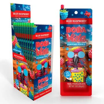 Bobavida Popping Boba - Super Blue Raspberry, 10ct