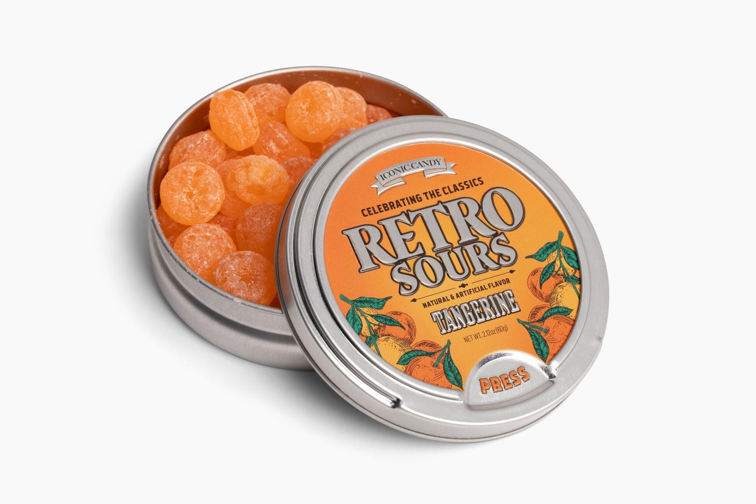 Retro Sours Tangerine, 2.12oz Tin, 8ct