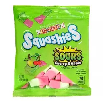Smarties Squashies Sour Cherry Apple, 5oz Bag, 12ct