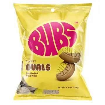 Bubs Sweet Ovals Banana Toffee, 5.5oz Bag, 8ct
