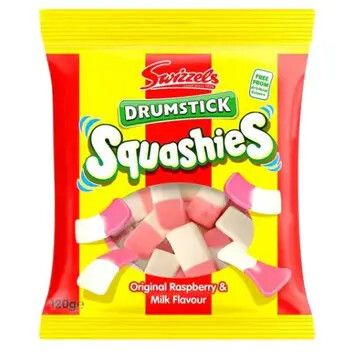 Swizzles Squashies Drumstick Original Raspberry/Milk, 12ct