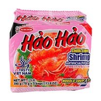 Hao Hao Chilli &amp; Lime Shrimp Instant Noodles, 5 Pack, 13.76 oz