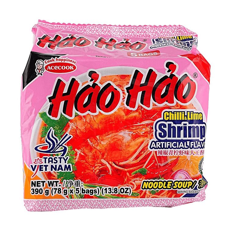 Hao Hao Chilli &amp; Lime Shrimp Instant Noodles, Single Pack