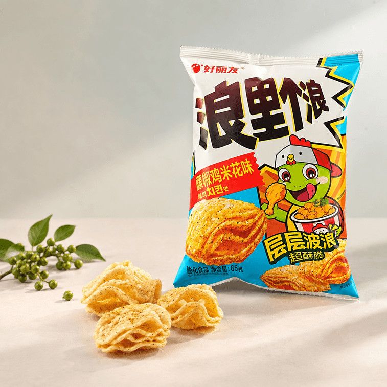 Wavy Puffs, Sichuan Pepper Chicken Popcorn Flavor, 2.29 oz