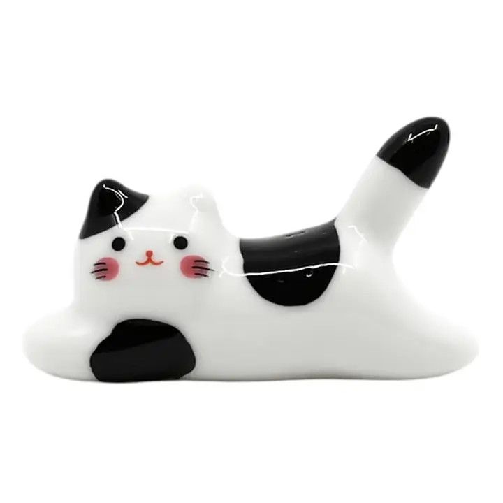 Black White Cat Chopsticks Rest 2"L (12/288)