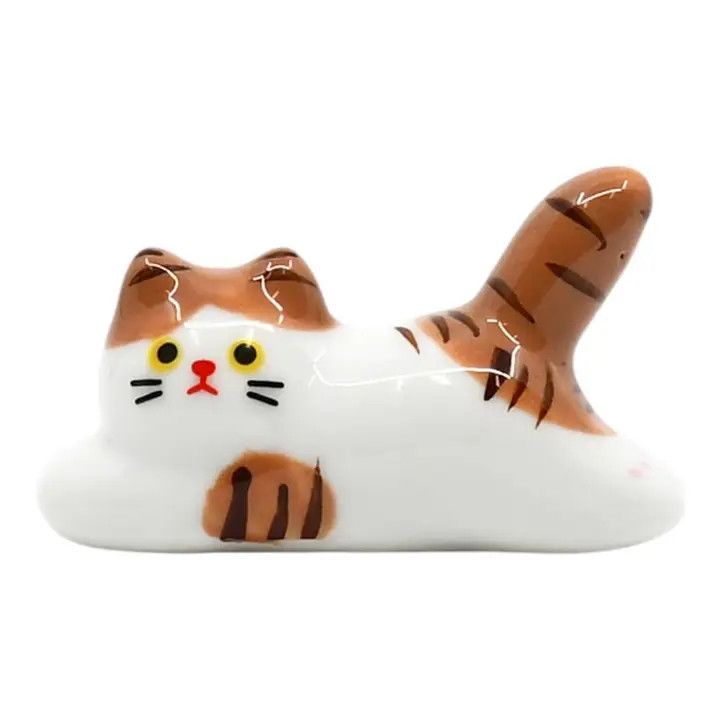 Brown White Cat Chopsticks Rest 2"L (12/288)
