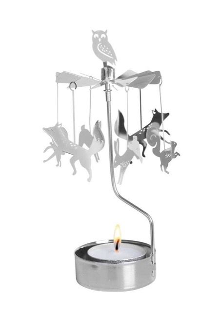 Silver Forest Animals Rotary Candleholder