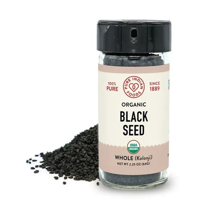 Black Seed (Kalonji, Nigella sativa), Certified Organic - 2.5 oz Glass Bottle | Pure Indian Foods